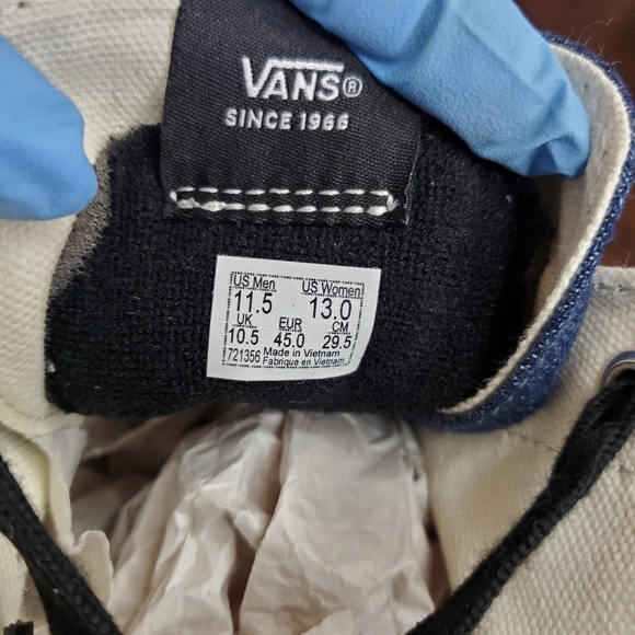 Vans Sk8-Hi Tapered Denim Embroidery Men Size 11.5, Women Size 13 - Picture 8 of 12